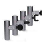 Nedis SmartLife Sports Massasje Pistol | Accu drevet | Oppladningsbar | 5 Massage Modes | Flatt hode / Konisk hode / Sfærisk hode / Snøreveske / U-formet hode | Mørk Grå