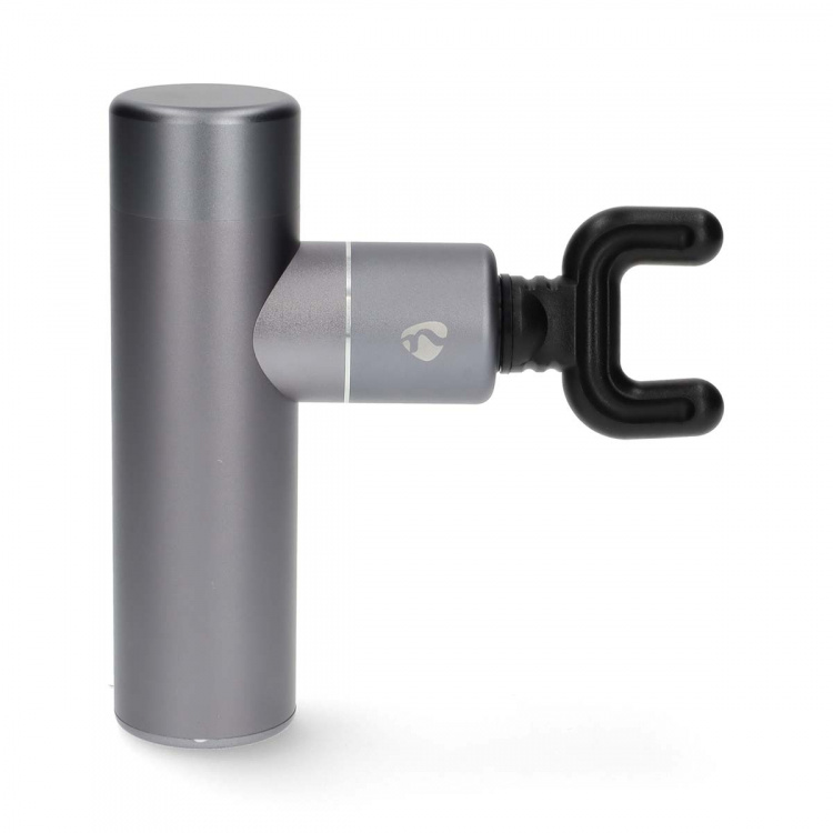 Nedis SmartLife Sports Massasje Pistol | Accu drevet | Oppladningsbar | 5 Massage Modes | Flatt hode / Konisk hode / Sfærisk hode / Snøreveske / U-formet hode | Mørk Grå