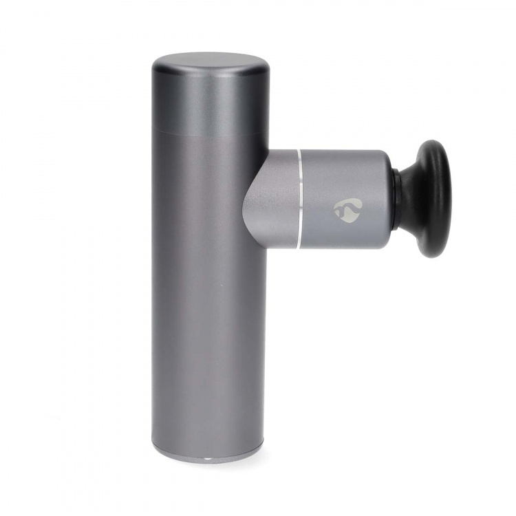 Nedis SmartLife Sports Massasje Pistol | Accu drevet | Oppladningsbar | 5 Massage Modes | Flatt hode / Konisk hode / Sfærisk hode / Snøreveske / U-formet hode | Mørk Grå