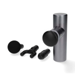 Nedis SmartLife Sports Massasje Pistol | Accu drevet | Oppladningsbar | 5 Massage Modes | Flatt hode / Konisk hode / Sfærisk hode / Snøreveske / U-formet hode | Mørk Grå