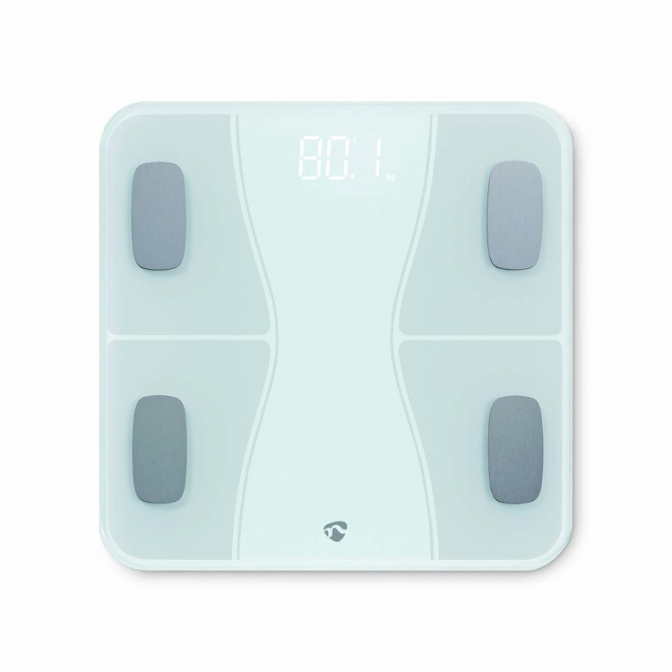 Nedis SmartLife Helse Scales | BMI / BMR / Bones / Fat / Muskler / Vann / Vekt | 12 | Maks. belastning: 180 kg | Android™ / IOS | ABS / Glass | Hvit Nedis SmartLife Helse Scales | BMI / BMR / Bones / Fat / Muskler / Vann / Vekt | 12 | Maks. belastning: 180 kg | Android™ / IOS | ABS / Glass | Hvit