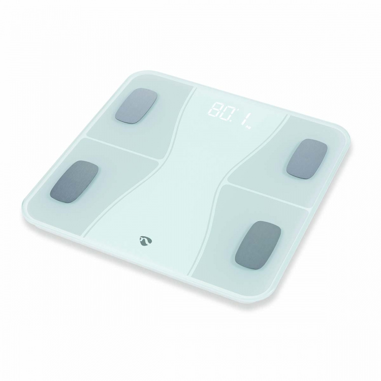 Nedis SmartLife Helse Scales | BMI / BMR / Bones / Fat / Muskler / Vann / Vekt | 12 | Maks. belastning: 180 kg | Android™ / IOS | ABS / Glass | Hvit Nedis SmartLife Helse Scales | BMI / BMR / Bones / Fat / Muskler / Vann / Vekt | 12 | Maks. belastning: 180 kg | Android™ / IOS | ABS / Glass | Hvit
