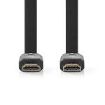 Nedis High Speed HDMI ™ kabel med Ethernet | HDMI ™ -kontakt | HDMI ™ -kontakt | 4K@30Hz | 10.2 Gbps | 2.00 m | Flatt | PVC | Sort | Label Nedis High Speed HDMI ™ kabel med Ethernet | HDMI ™ -kontakt | HDMI ™ -kontakt | 4K@30Hz | 10.2 Gbps | 2.00 m | Flatt | PVC | Sort | Label