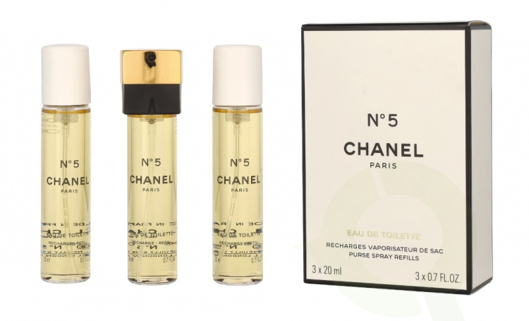 Chanel No 5 Giftset 60 ml 3x Edt Spray Refill 20Ml - Twist and Spray - Pungspray