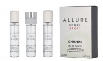 Chanel Allure Homme Sport Giftset 60 ml 3x Edt Travel Spray Refill 20Ml - Twist and Spray