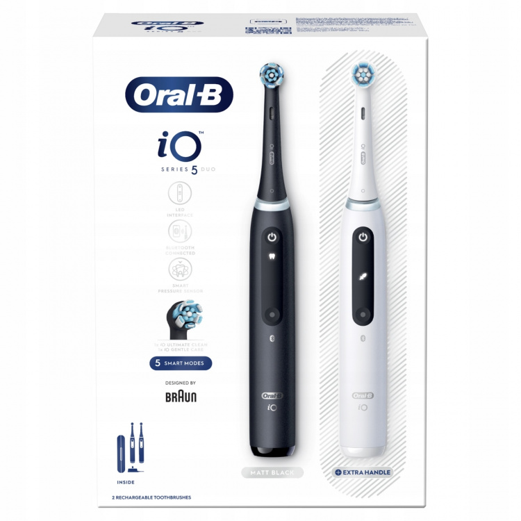 Oral B iO Series 5 Duo Pack Black+White elektrisk tannbørste