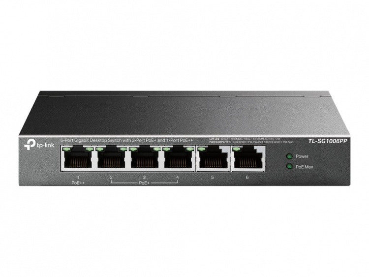 TP-LINK TL-SG1006PP V1-svitsj 6-port Gigabit Ethernet PoE++-svitsj