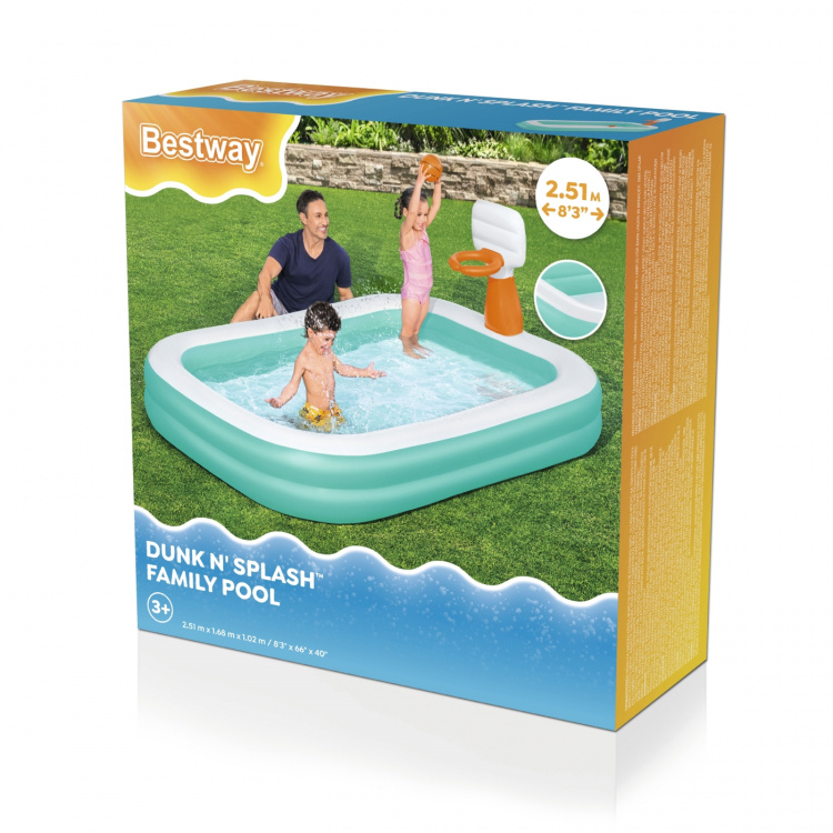 Bestway Dunk n Splash familiebasseng 251 x 168 x 102 cm