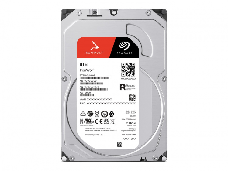 Seagate IronWolf-harddisk ST8000VN002 8 TB 3,5 SATA-600 Seagate IronWolf-harddisk ST8000VN002 8 TB 3,5 SATA-600