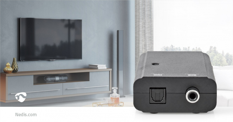 Nedis Digital Audio Converter | 1-veis | Inngang for lyd-/video-/datatilkoblinger: 1x S/PDIF | Utgang for lyd-/video-/datatilkoblinger: TosLink Female | Manuell | Sort Nedis Digital Audio Converter | 1-veis | Inngang for lyd-/video-/datatilkoblinger: 1x S/PDIF | Utgang for lyd-/video-/datatilkoblinger: TosLink Female | Manuell | Sort