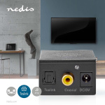 Nedis Digital Audio Converter | 1-veis | Inngang for lyd-/video-/datatilkoblinger: 1x Digital RCA / 1x TosLink | Utgang for lyd-/video-/datatilkoblinger: 1x (2x RCA) / 1x 3.5 mm | Automatisk | Integrert forsterker | Sort Nedis Digital Audio Converter | 1-veis | Inngang for lyd-/video-/datatilkoblinger: 1x Digital RCA / 1x TosLink | Utgang for lyd-/video-/datatilkoblinger: 1x (2x RCA) / 1x 3.5 mm | Automatisk | Integrert forsterker | Sort