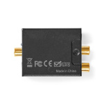 Nedis Digital Audio Converter | 1-veis | Inngang for lyd-/video-/datatilkoblinger: 1x Digital RCA / 1x TosLink | Utgang for lyd-/video-/datatilkoblinger: 1x (2x RCA) / 1x 3.5 mm | Automatisk | Integrert forsterker | Sort Nedis Digital Audio Converter | 1-veis | Inngang for lyd-/video-/datatilkoblinger: 1x Digital RCA / 1x TosLink | Utgang for lyd-/video-/datatilkoblinger: 1x (2x RCA) / 1x 3.5 mm | Automatisk | Integrert forsterker | Sort