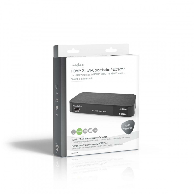 Nedis Digital Audio Converter | 2-veis | Inngang for lyd-/video-/datatilkoblinger: DC Power / 1x HDMI™ Input | Utgang for lyd-/video-/datatilkoblinger: 1x 3.5 mm / 1x TosLink / 3x HDMI™ Output | Automatisk / Trykk på knappen | Antrasitt Nedis Digital Audio Converter | 2-veis | Inngang for lyd-/video-/datatilkoblinger: DC Power / 1x HDMI™ Input | Utgang for lyd-/video-/datatilkoblinger: 1x 3.5 mm / 1x TosLink / 3x HDMI™ Output | Automatisk / Trykk på knappen | Antrasitt