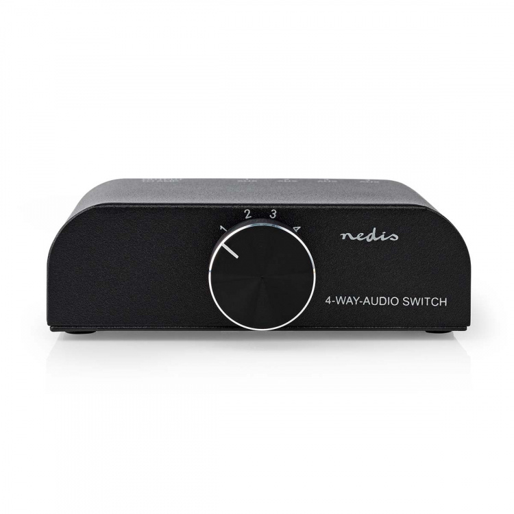 Nedis Analog Audio Switch | 4-Port port(s) | Inngang for lyd-/video-/datatilkoblinger: 1x 3.5 mm Audio Input / 3x (2x RCA Female) | Utgang for lyd-/video-/datatilkoblinger: 1x (2x RCA Female) | Manuell | Metall | Antrasitt Nedis Analog Audio Switch | 4-Port port(s) | Inngang for lyd-/video-/datatilkoblinger: 1x 3.5 mm Audio Input / 3x (2x RCA Female) | Utgang for lyd-/video-/datatilkoblinger: 1x (2x RCA Female) | Manuell | Metall | Antrasitt