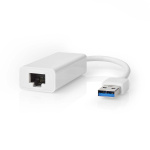 Nedis USB-nettverkskort | USB 3.2 Gen 1 | 1 Gbps | USB-A Han | RJ45 Hun | 0.20 m | Rund | Nikkel belagt | Bare kobber | Hvit | Boks