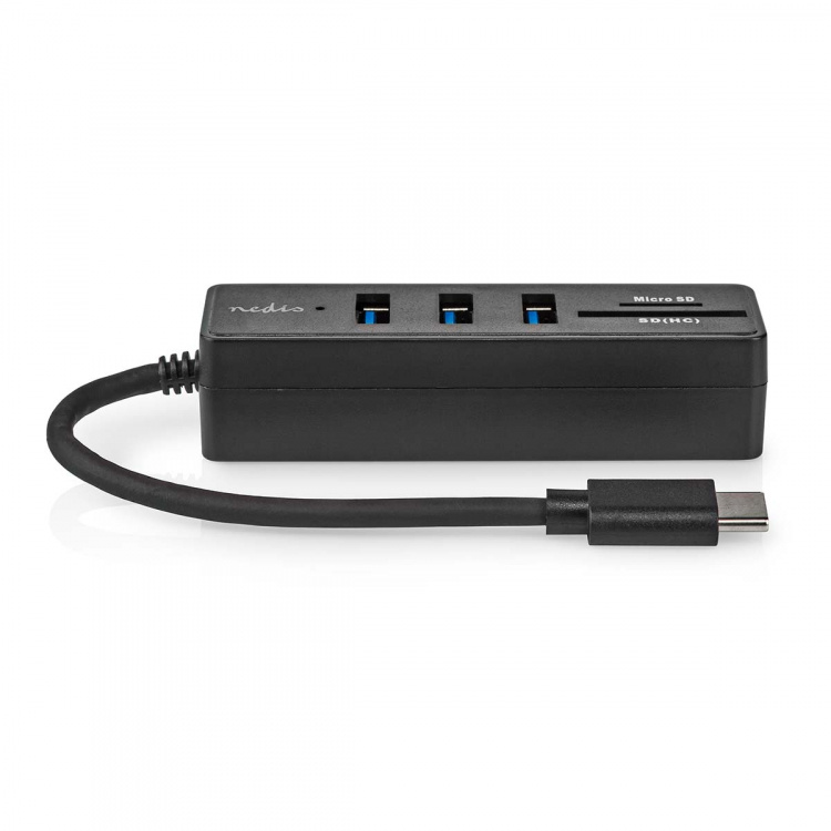 Nedis USB-hub | 1x USB-C™ | 3x USB A Female | 5-Port port(s) | USB 3.2 Gen 1 | USB-Strøm | 5 Gbps | SD & MicroSD