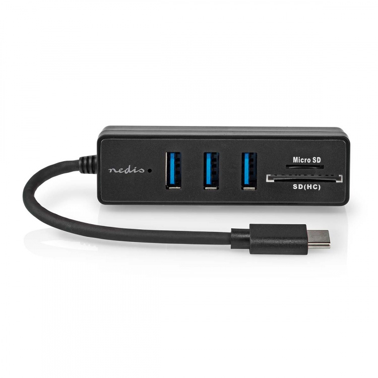 Nedis USB-hub | 1x USB-C™ | 3x USB A Female | 5-Port port(s) | USB 3.2 Gen 1 | USB-Strøm | 5 Gbps | SD & MicroSD