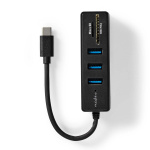 Nedis USB-hub | 1x USB-C™ | 3x USB A Female | 5-Port port(s) | USB 3.2 Gen 1 | USB-Strøm | 5 Gbps | SD & MicroSD