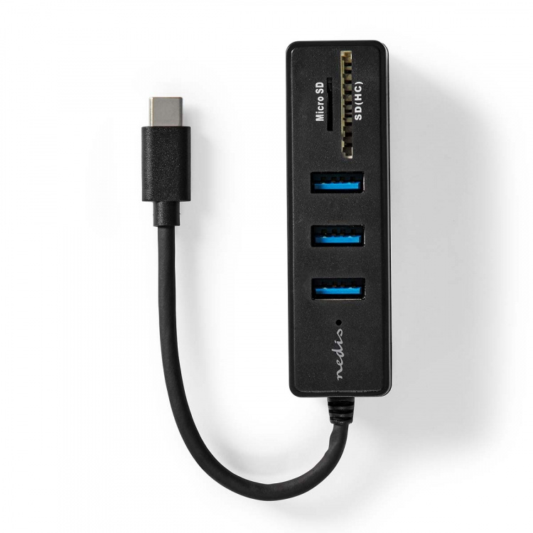 Nedis USB-hub | 1x USB-C™ | 3x USB A Female | 5-Port port(s) | USB 3.2 Gen 1 | USB-Strøm | 5 Gbps | SD & MicroSD