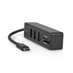 Nedis USB-hub | 1x USB-C™ | 3x USB A Female | 5-Port port(s) | USB 3.2 Gen 1 | USB-Strøm | 5 Gbps | SD & MicroSD