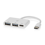 Nedis USB-hub | 1x USB-C™ | 1x USB-C™ / 2x USB 2.0 A Female | 3-Port port(s) | USB-Strøm