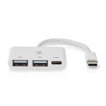 Nedis USB-hub | 1x USB-C™ | 1x USB-C™ / 2x USB 2.0 A Female | 3-Port port(s) | USB-Strøm