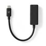 Nedis USB-nettverkskort | USB 3.2 Gen 1 | 2.5 Gbps | USB-C™ Hann | RJ45 Hun | 0.20 m | Rund | Nikkel belagt | Fortinnet Kobber | Sort | Boks