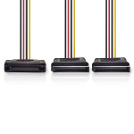 Nedis Intern Strømkabel | SATA 15-Pin Han | 2x SATA 15-Pin Hun | Gull belagt | 0.15 m | Rund | PVC | Flerfarget | Boks