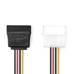 Nedis Intern Strømkabel | Molex Han | SATA 15-Pin Hun | Gull belagt | 0.15 m | Rund | PVC | Flerfarget | Boks