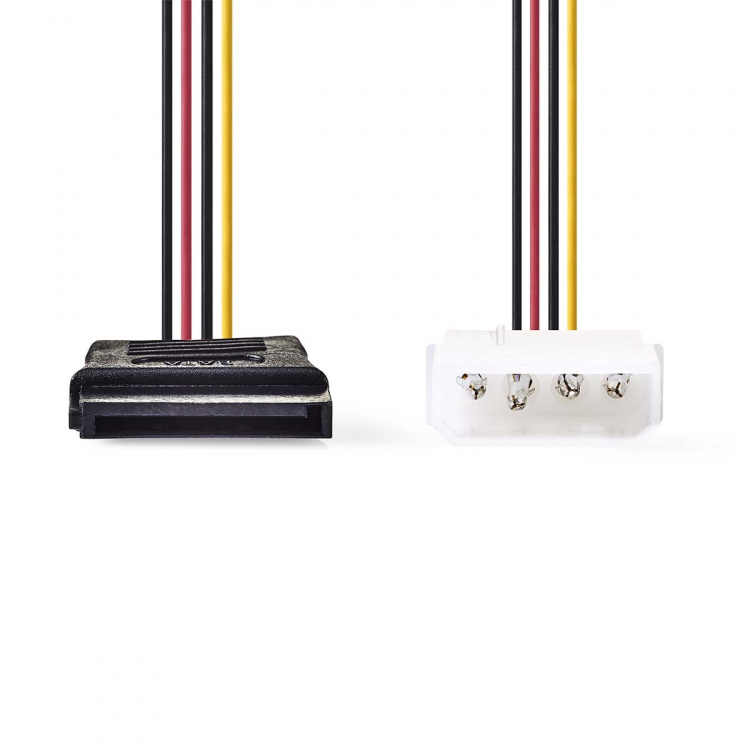 Nedis Intern Strømkabel | Molex Han | SATA 15-Pin Hun | Gull belagt | 0.15 m | Rund | PVC | Flerfarget | Boks