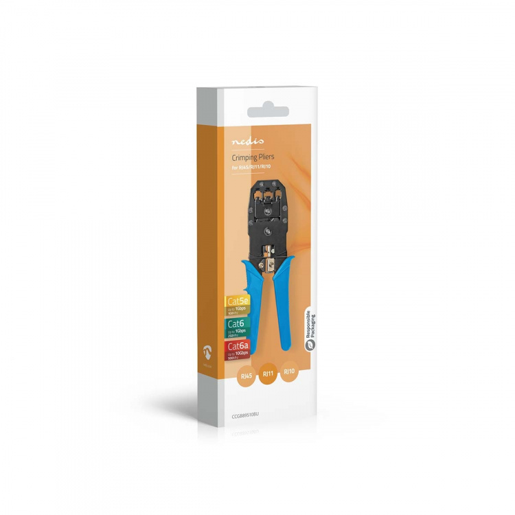 Nedis Crimp pliers | CAT5 / CAT5e / CAT6 / CAT6a / RJ10 / RJ11 | Cutting / Plier / Stripping | ABS / Stål | Blå
