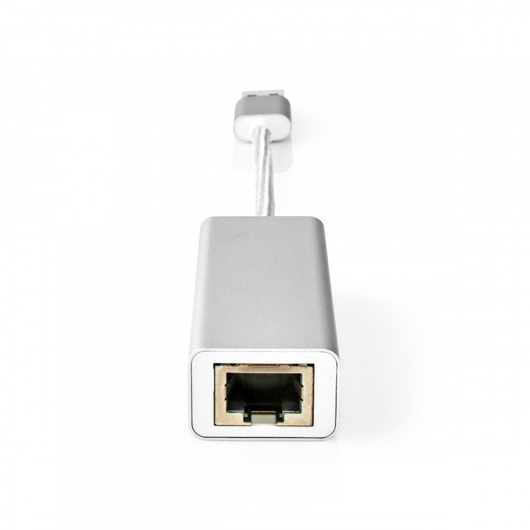 Nedis USB-nettverkskort | USB 3.2 Gen 1 | 1 Gbps | USB-A Han | RJ45 Hun | 0.20 m | Rund | Gull belagt | Bare kobber | Sølv | Deksel Vindusboks