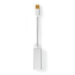 Nedis USB-nettverkskort | USB 3.2 Gen 1 | 1 Gbps | USB-A Han | RJ45 Hun | 0.20 m | Rund | Gull belagt | Bare kobber | Sølv | Deksel Vindusboks