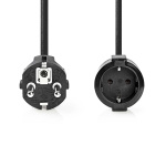 Nedis Strømkabel | Jordet kontakt han | Jordet kontakt hun | Rett | Rett | Nikkel belagt | 5.00 m | Rund | PVC | Sort | Boks Nedis Strømkabel | Jordet kontakt han | Jordet kontakt hun | Rett | Rett | Nikkel belagt | 5.00 m | Rund | PVC | Sort | Boks