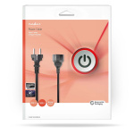 Nedis Strømkabel | Jordet kontakt han | Jordet kontakt hun | Rett | Rett | Nikkel belagt | 5.00 m | Rund | PVC | Sort | Boks Nedis Strømkabel | Jordet kontakt han | Jordet kontakt hun | Rett | Rett | Nikkel belagt | 5.00 m | Rund | PVC | Sort | Boks