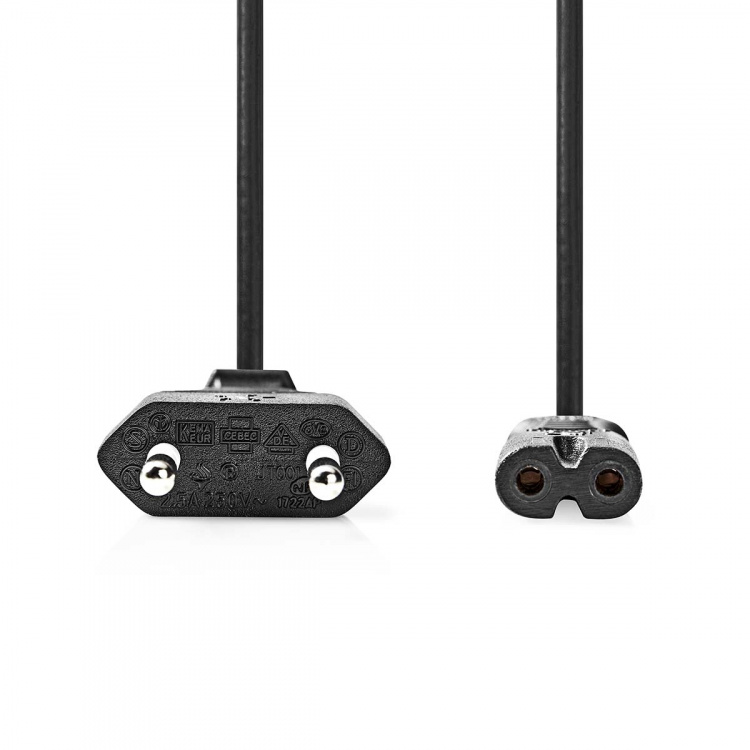 Nedis Strømkabel | Euro Hann | IEC-320-C7 | Rett | Rett | Nikkel belagt | 2.00 m | Opprullet | PVC | Sort | Label Nedis Strømkabel | Euro Hann | IEC-320-C7 | Rett | Rett | Nikkel belagt | 2.00 m | Opprullet | PVC | Sort | Label