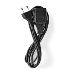 Nedis Power Extension Cable | EUR male | EUR Female| 5.0 m | Round | Black | Envelope Nedis Power Extension Cable | EUR male | EUR Female| 5.0 m | Round | Black | Envelope