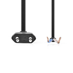 Nedis Strømkabel | Euro Hann | Open | Rett | Rett | Nikkel belagt | 3.00 m | Flatt | PVC | Sort | Label Nedis Strømkabel | Euro Hann | Open | Rett | Rett | Nikkel belagt | 3.00 m | Flatt | PVC | Sort | Label