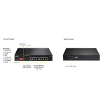 Edimax Lang rekkevidde 8-porters Gigabit PoE+ Switch med DIP Switch