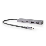 Nedis USB-hub | 1x USB-C™ 3.2 Gen 2 Male | 2x USB-A 3.2 Gen 2 Female / 2x USB-C™ 3.2 Gen 2 Female | 4-Port port(s) | USB 3.2 Gen 2 | USB-Strøm | 10 Gbps