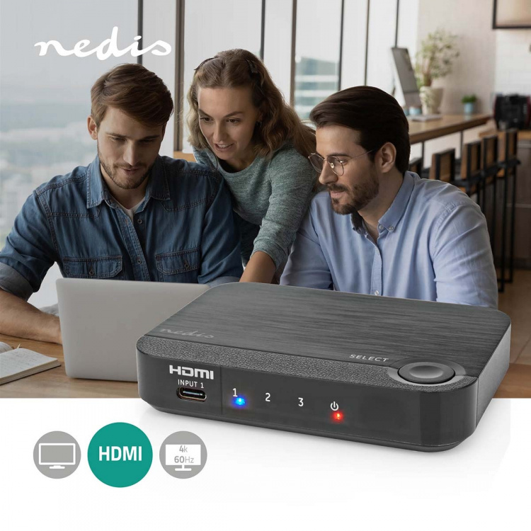 Nedis HDMI ™ Converter | 1x USB-C™ / 2x HDMI™ Input | 1x HDMI™ Output | 1-veis | 4K@60Hz | 18 Gbps | ABS | Antrasitt Nedis HDMI ™ Converter | 1x USB-C™ / 2x HDMI™ Input | 1x HDMI™ Output | 1-veis | 4K@60Hz | 18 Gbps | ABS | Antrasitt