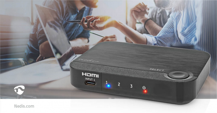 Nedis HDMI ™ Converter | 1x USB-C™ / 2x HDMI™ Input | 1x HDMI™ Output | 1-veis | 4K@60Hz | 18 Gbps | ABS | Antrasitt Nedis HDMI ™ Converter | 1x USB-C™ / 2x HDMI™ Input | 1x HDMI™ Output | 1-veis | 4K@60Hz | 18 Gbps | ABS | Antrasitt