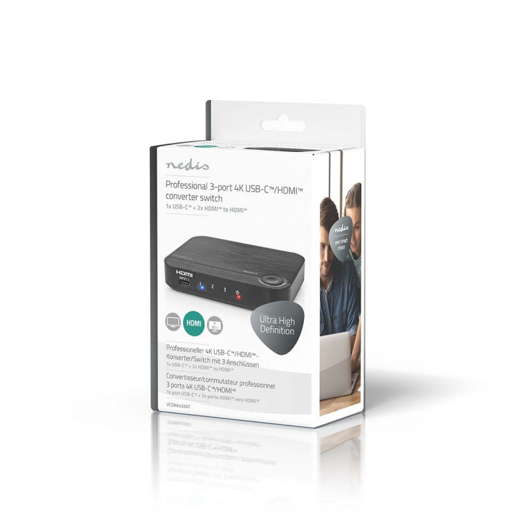 Nedis HDMI ™ Converter | 1x USB-C™ / 2x HDMI™ Input | 1x HDMI™ Output | 1-veis | 4K@60Hz | 18 Gbps | ABS | Antrasitt Nedis HDMI ™ Converter | 1x USB-C™ / 2x HDMI™ Input | 1x HDMI™ Output | 1-veis | 4K@60Hz | 18 Gbps | ABS | Antrasitt
