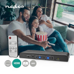 Nedis HDMI ™ Extractor | 2x HDMI™ Input | TosLink Female / 1x 3.5 mm / 1x HDMI™ Output / 2x RCA | Maksimum oppløsning: 4K@60Hz | 18 Gbps | Metall | Antrasitt | Boks