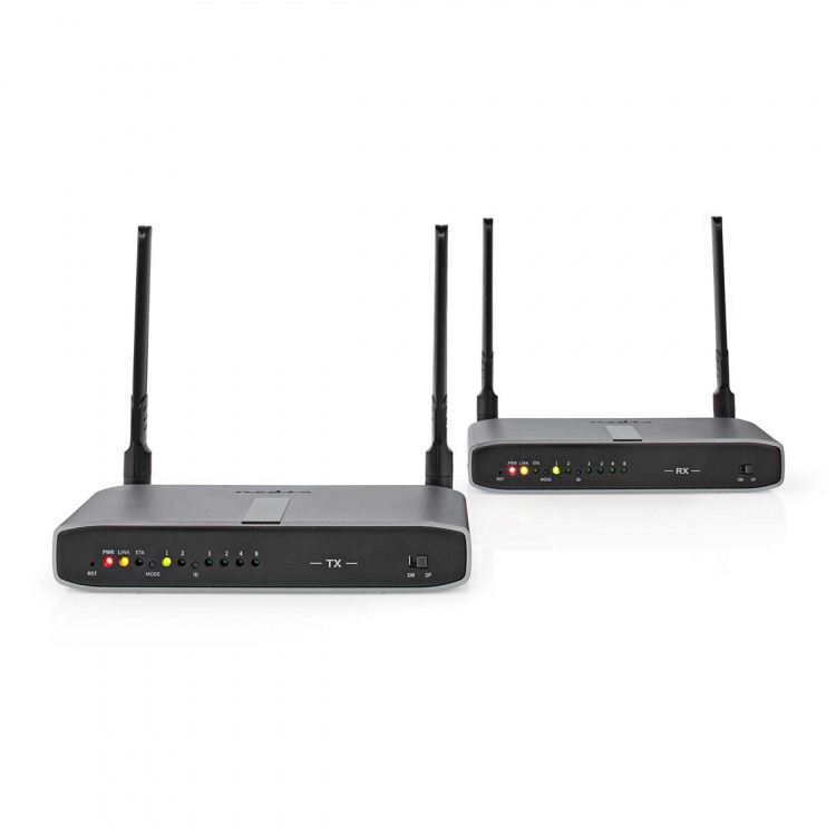 Nedis Trådløs HDMI ™ Transmitter | Wi-Fi | 5.15 - 5.85 MHz | 100,0 m (siktlinje) | Maksimum oppløsning: Full HD 1080p | 6.75 Gbps | IR tilbake funksjon | ABS | Antrasitt