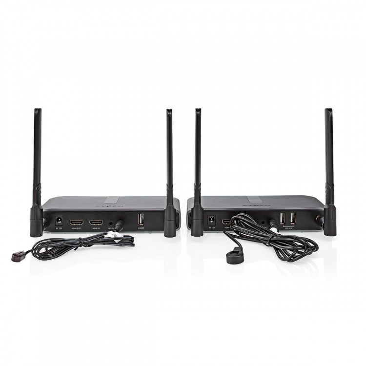 Nedis Trådløs HDMI ™ Transmitter | Wi-Fi | 5.15 - 5.85 MHz | 100,0 m (siktlinje) | Maksimum oppløsning: Full HD 1080p | 6.75 Gbps | IR tilbake funksjon | ABS | Antrasitt