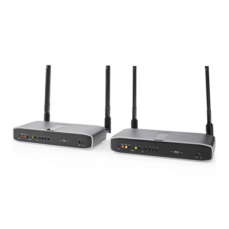 Nedis Trådløs HDMI ™ Transmitter | Wi-Fi | 5.15 - 5.85 MHz | 100,0 m (siktlinje) | Maksimum oppløsning: Full HD 1080p | 6.75 Gbps | IR tilbake funksjon | ABS | Antrasitt