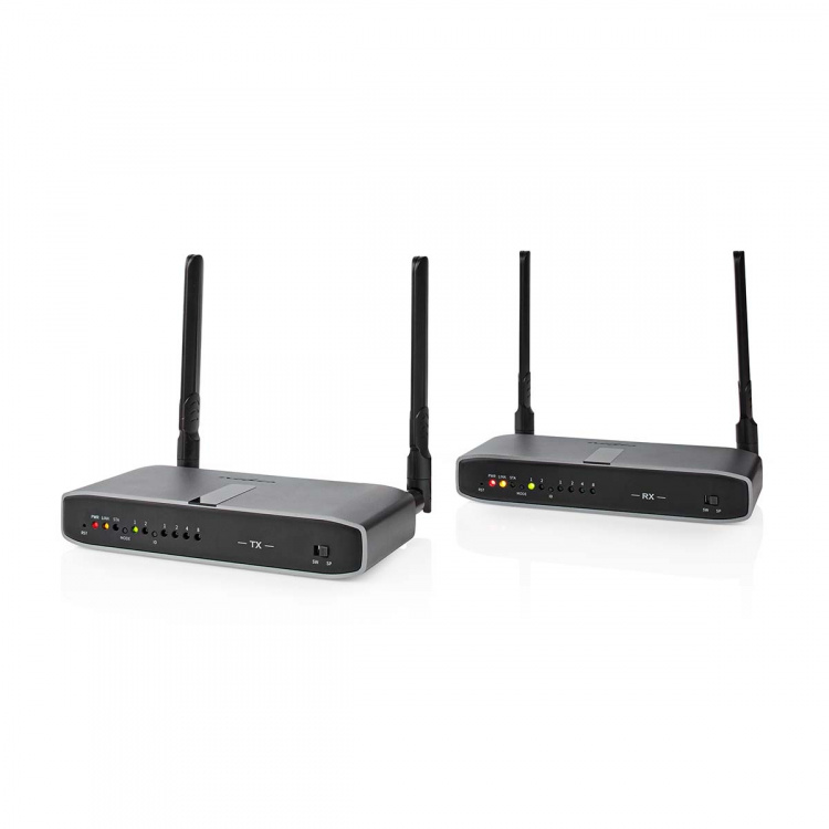 Nedis Trådløs HDMI ™ Transmitter | Wi-Fi | 5.15 - 5.85 MHz | 100,0 m (siktlinje) | Maksimum oppløsning: Full HD 1080p | 6.75 Gbps | IR tilbake funksjon | ABS | Antrasitt