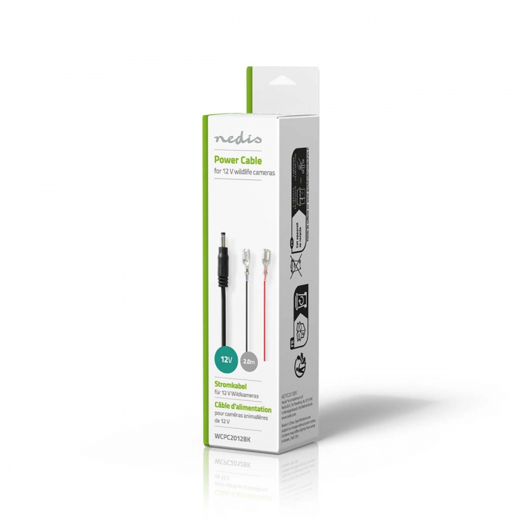 Nedis Strømkabel | DC Hun | F1 | Rett | Rett | Kobber | 2.00 m | Rund | PVC | Sort | Gaveeske