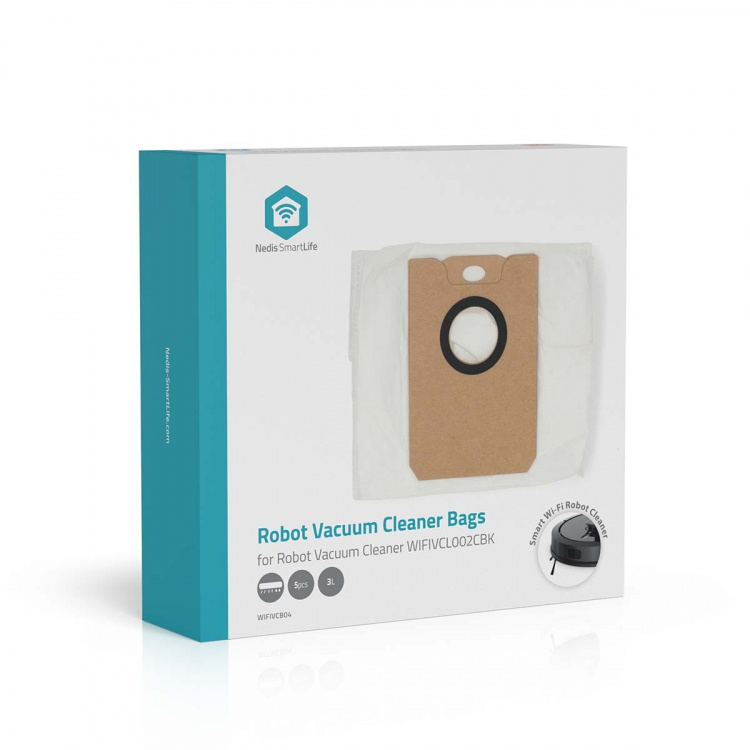 Nedis Støvsugepose- | 5 stk. | Syntetisk | Mest solgt for: Nedis® WIFIVCL002CBK | Hvit